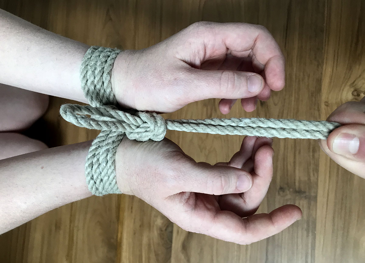 Bondage rope tying