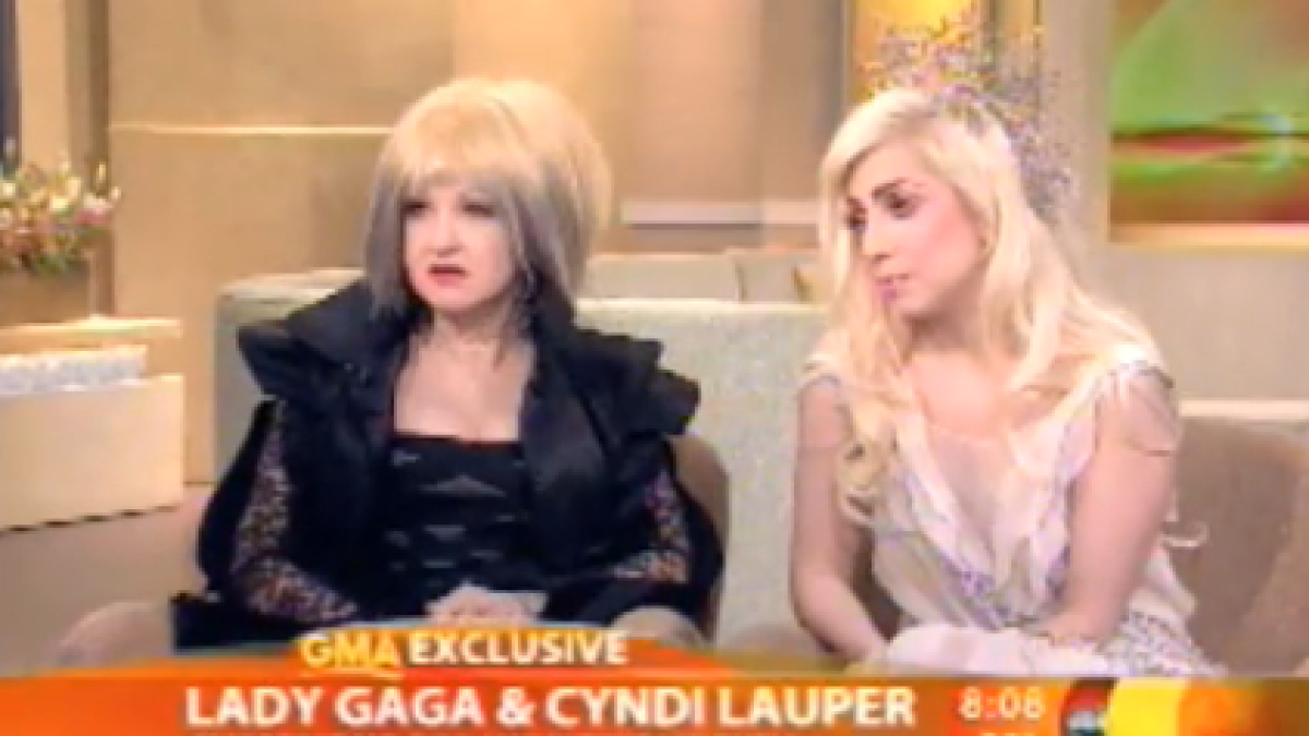 Shemale Toon Lady Gaga - Lady Gaga & Cyndi Lauper Talk Safe Sex on Good Morning America (BAM!) |  Autostraddle