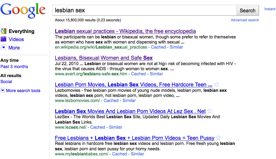Simile Sex Video - Google Instant Debuts, Instantly Excludes Lesbians | Autostraddle