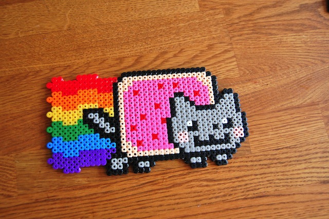Perler Bead Nyan Cat · A Pegboard Bead Charm · Art, Photography, and  Beadwork on Cut Out + Keep