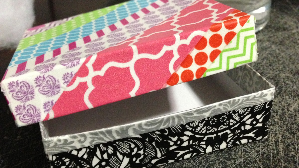 Diy Washi Tape Box/homemade washi tape storage box/cardboard reuse