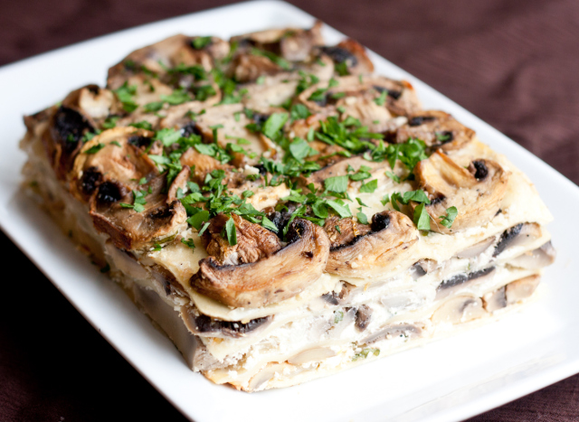 lasagne mushrooms goat cheese