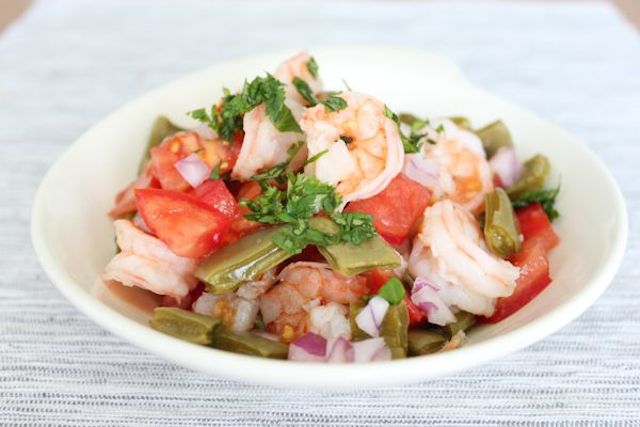 Roasted Cactus Salad with Shrimp