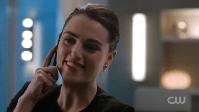 Lena smiles on the phone with Kara