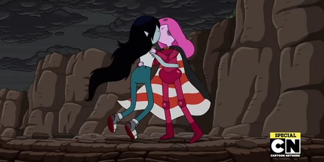 640px x 320px - Princess Bubblegum and Marceline Smooch On-Screen, Live Happily Ever After  in the \