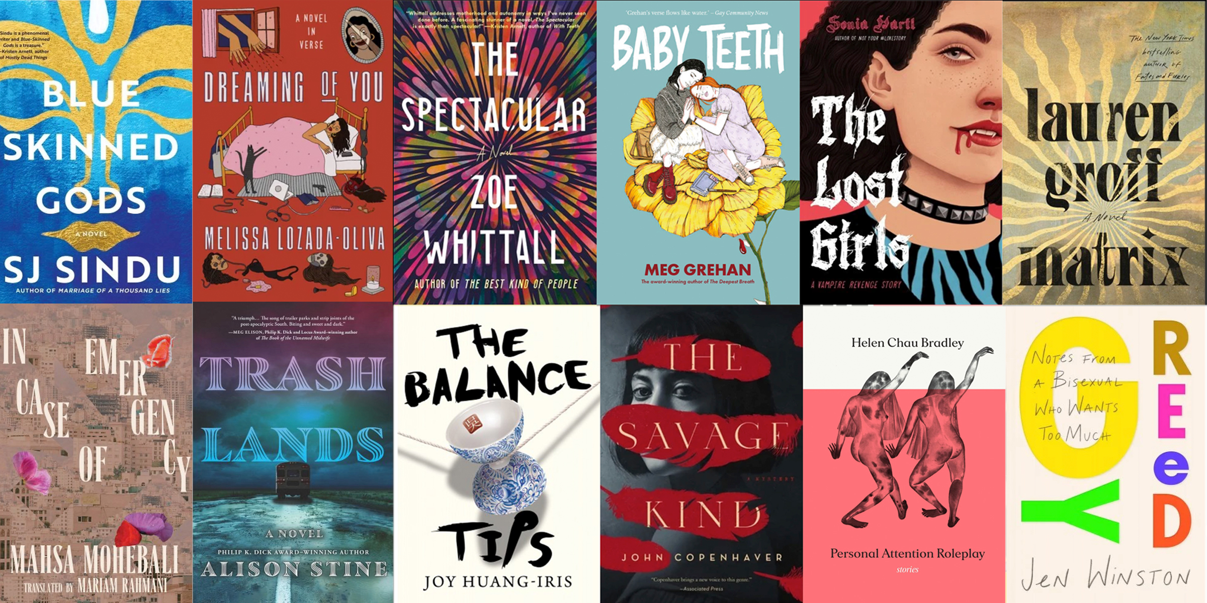 A grid of the covers of selected books featured in this post