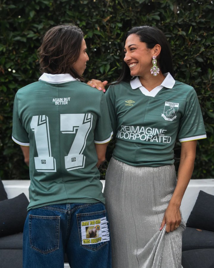 tobin and christen in their reimagine jerseys