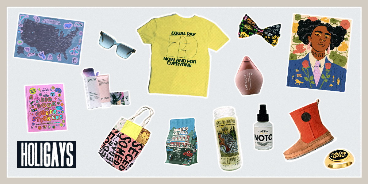 collage of items you can buy from queer-owned small businesses