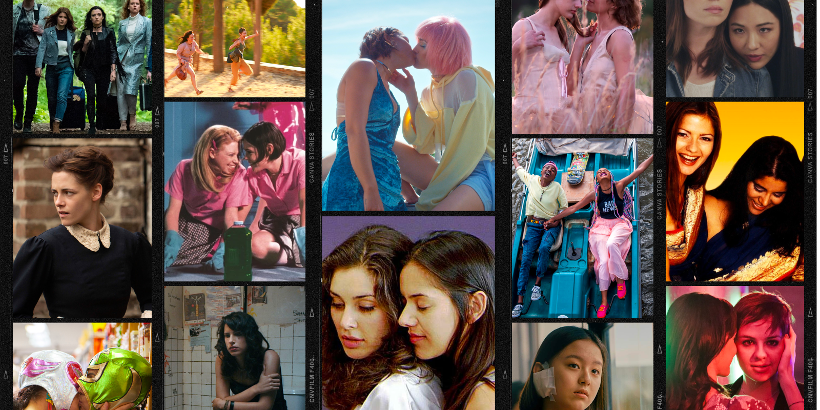 collage of lesbian movies on tubi