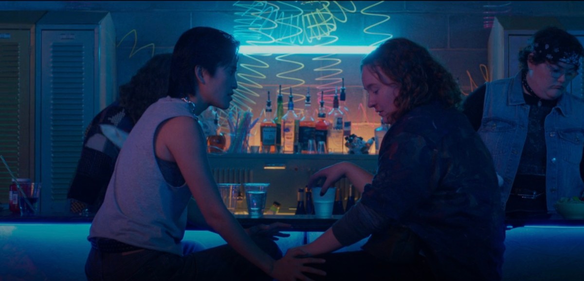 two lesbians in a bar