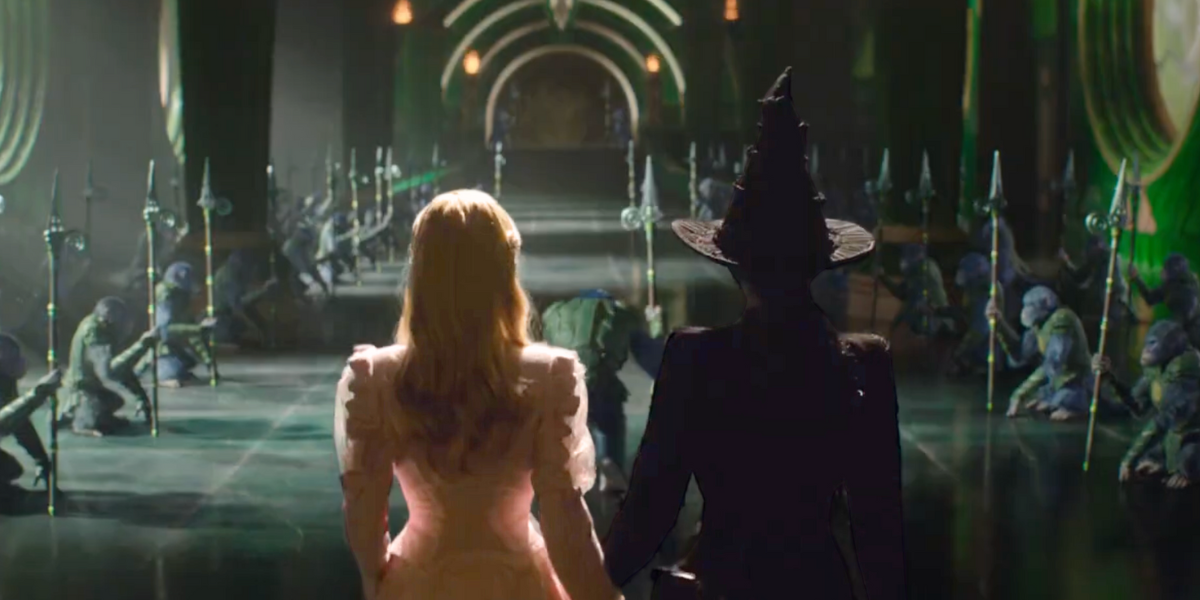 Glinda and Elphaba in the Wicked trailer