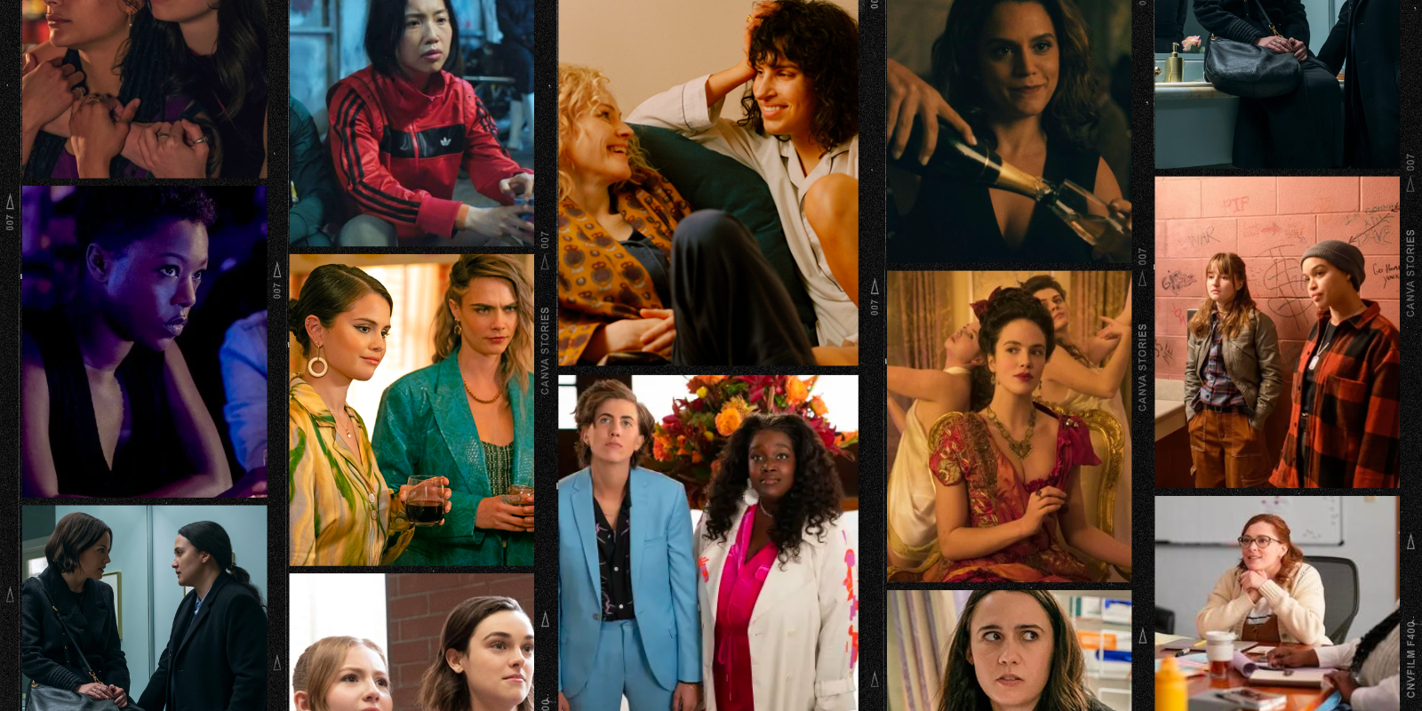 collage of lesbian and bisexual tv shows on hulu