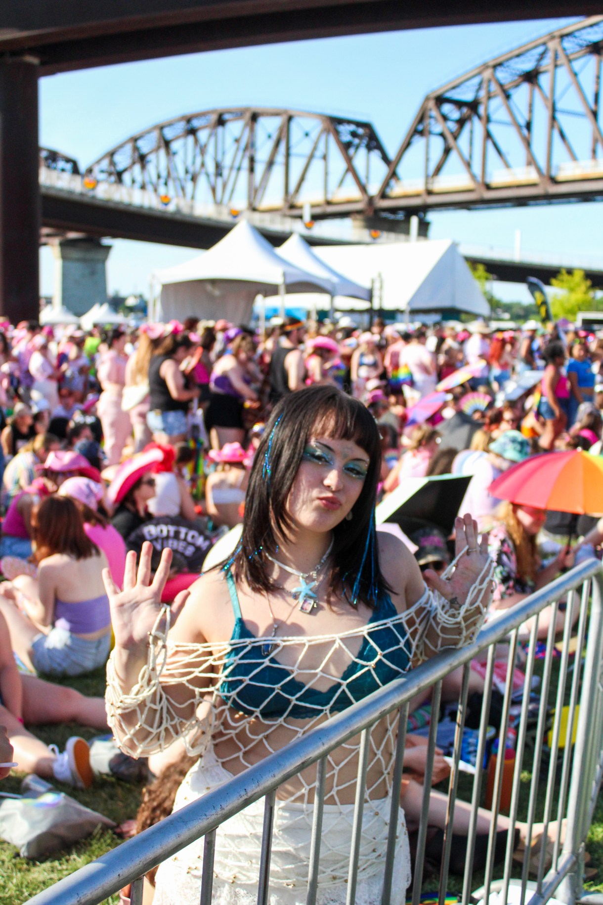 A Chappell Roan fan dressed in mermaid gear at Kentuckiana Pride