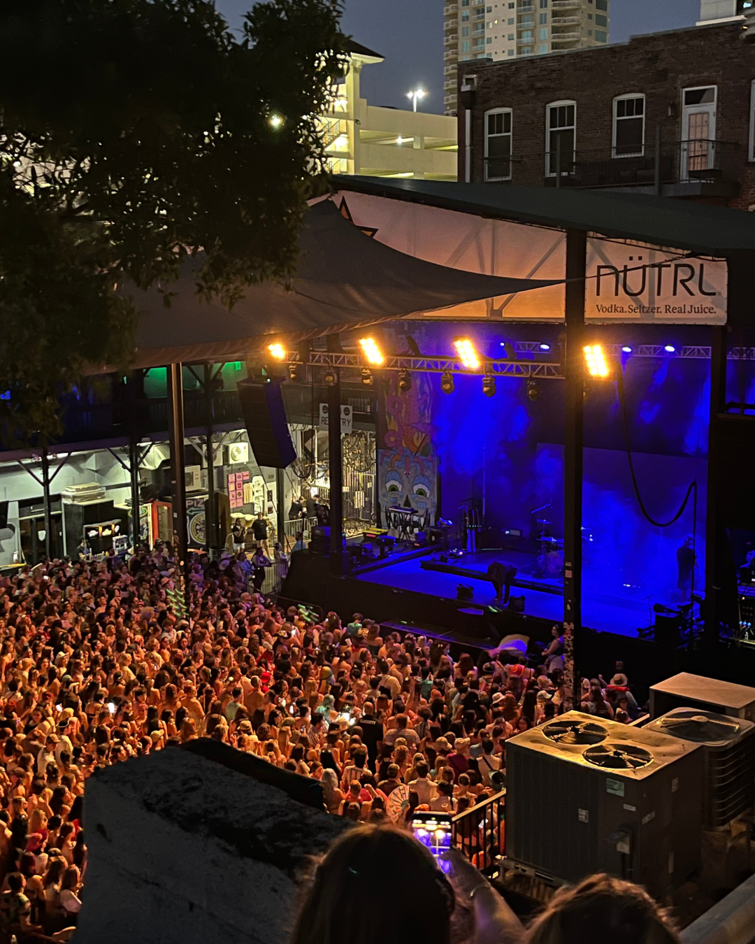 The view of a Chappell Roan concert from above