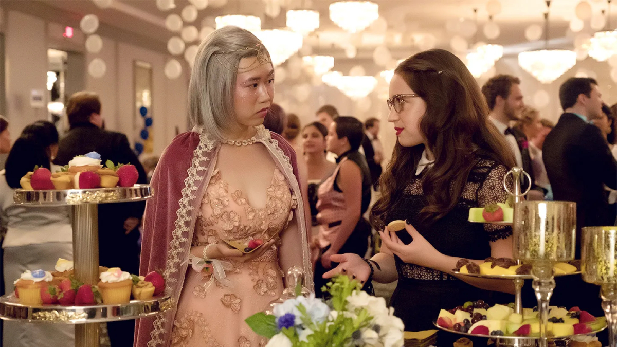 Best lesbian movies #65: Ramona Young and Gideon Adlon talk to each other in prom attire 