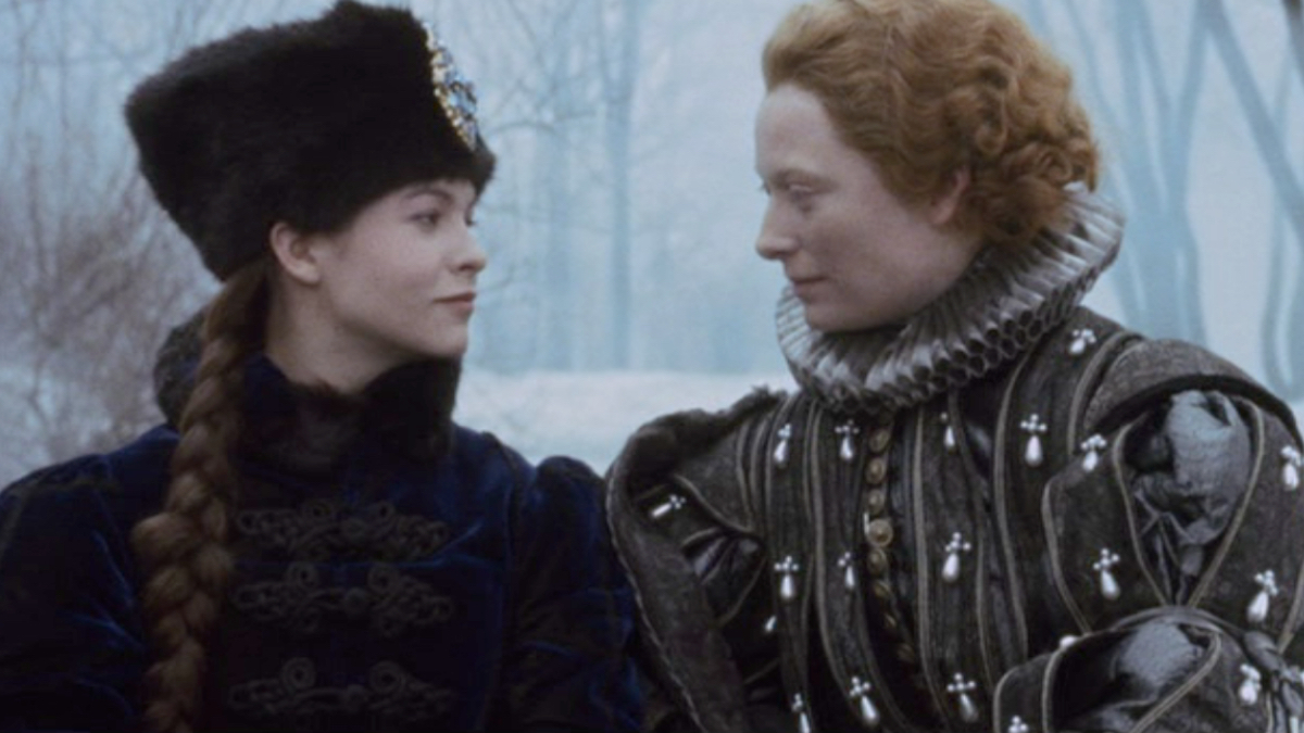 Best lesbian movies #90: Tilda Swinton as Orlando looks at the countess in the snow