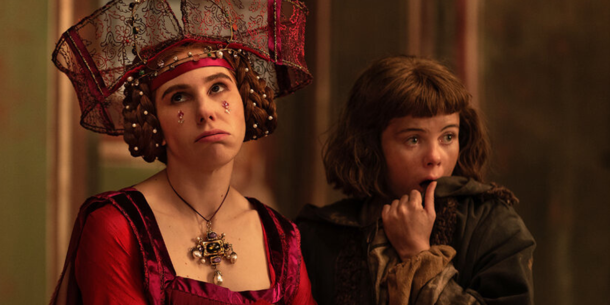 Zosia Mamet and Saoirse-Monica Jackson both look annoyed in medieval garb in The Decameron