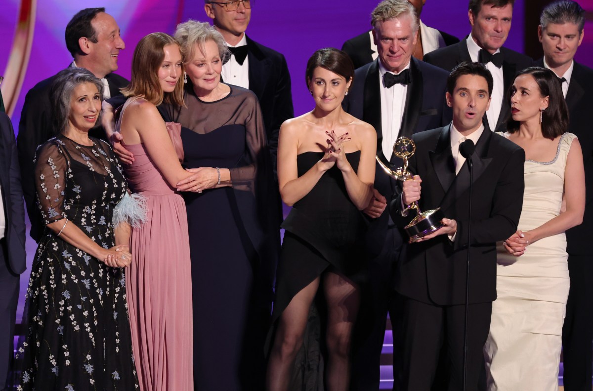 David Miner, Rose Abdoo, Hannah Einbinder, Nate Young, Jean Smart, Jen Statsky, Christopher McDonald, Paul W. Downs and Lucia Aniello at the 76th Primetime Emmy Awards held at Peacock Theater on September 15, 2024 in Los Angeles, California. (Photo by Christopher Polk/Variety via Getty Images)