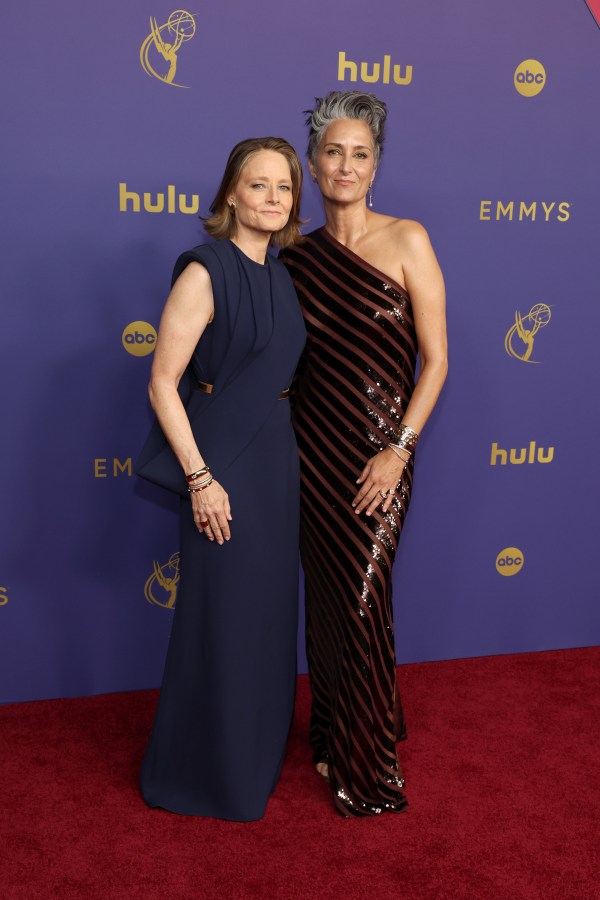 LOS ANGELES, CALIFORNIA - SEPTEMBER 15: (L-R) Jodie Foster and Alexandra Hedison attend the 76th Primetime Emmy Awards at Peacock Theater on September 15, 2024 in Los Angeles, California. (Photo by Kevin Mazur/Getty Images)