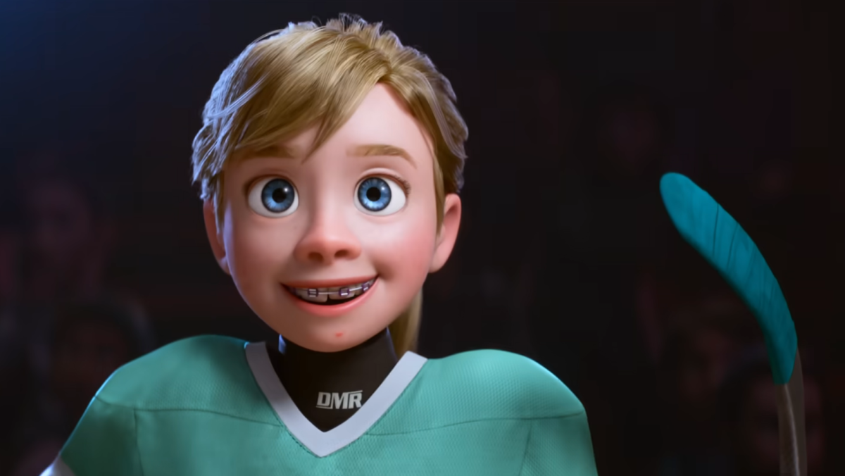 Riley from Inside Out 2 in her hockey gear