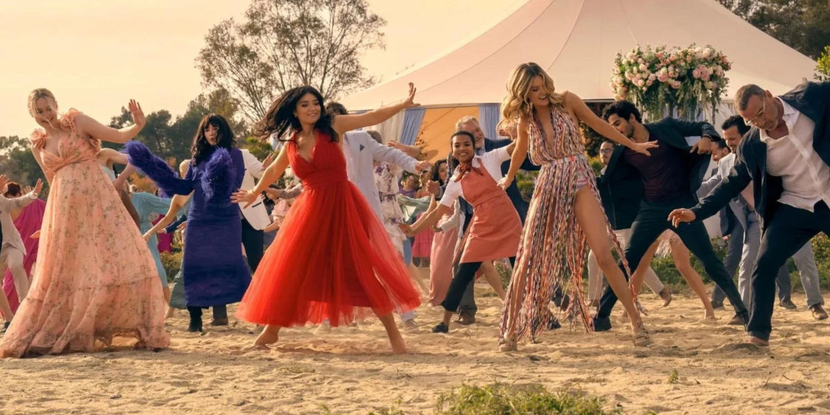 The cast of The Perfect Couple doing the opening dance.