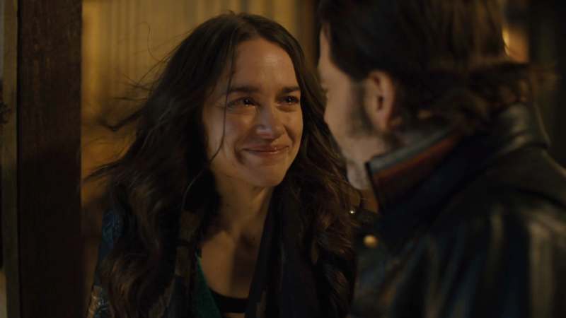 wynonna earp vengeance: wynonna smiles through her tears at doc on the porch