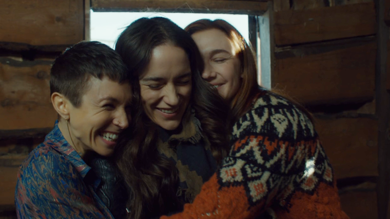 wynonna earp vengeance: waverly, wynonna, and nicole group hug