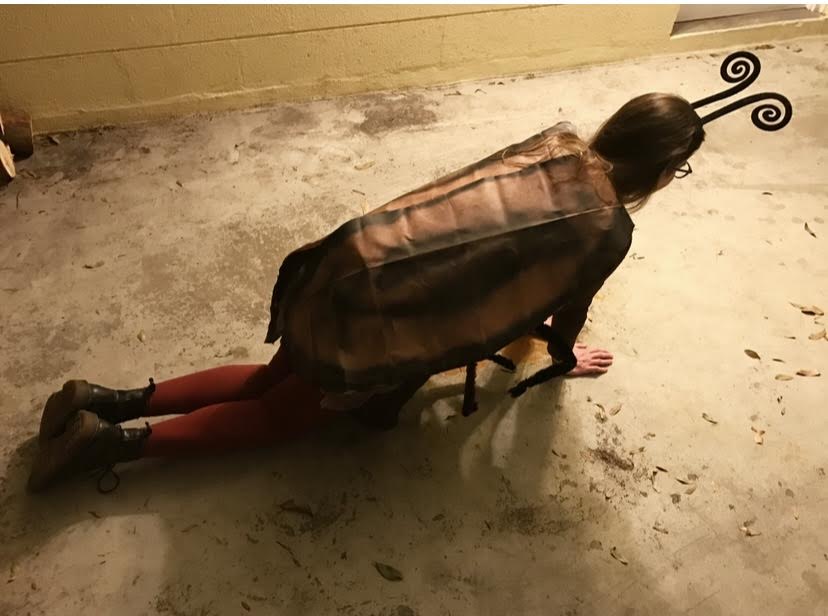 Kristen Arnett dressed as a cockroach for Halloween