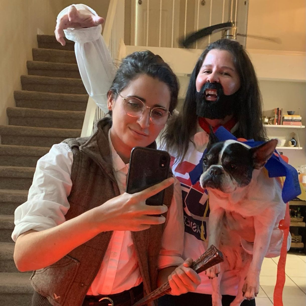 Kayla and Kristen in What We Do in the Shadows halloween costumes