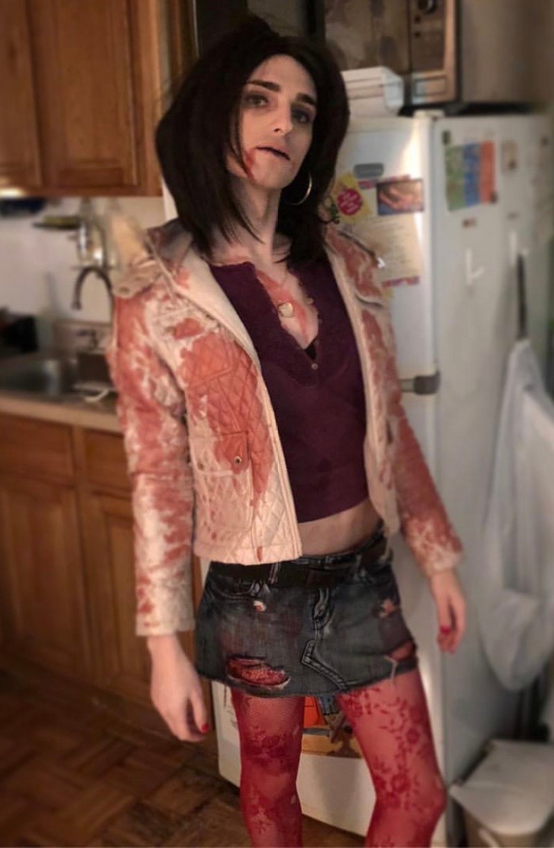 Drew poses dressed like Jennifer from Jennifer's Body