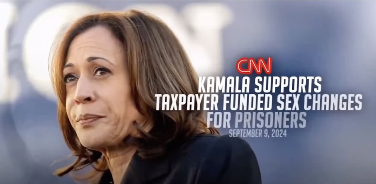 screenshot from ad saying "kamala supports taxpayer funded sex changes"