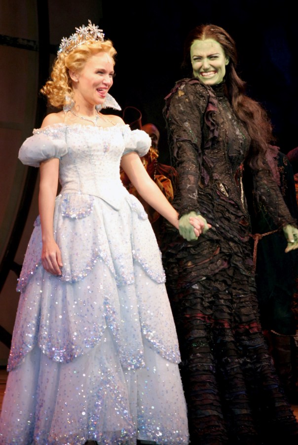 Kristin Chenoweth and Idina Menzel at curtain call (Photo by Bruce Glikas/FilmMagic)