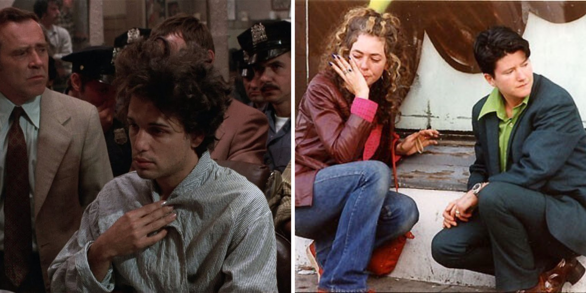 Side by side images from Dog Day Afternoon and By Hook or By Crook.