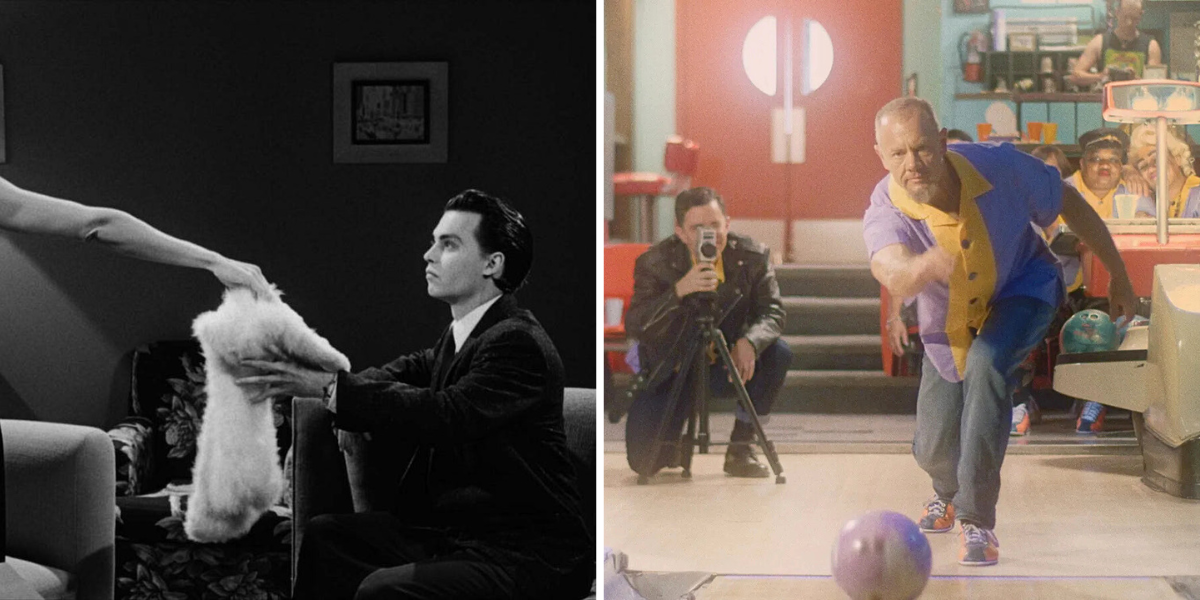 Side by side images from Ed Wood and Death and Bowling