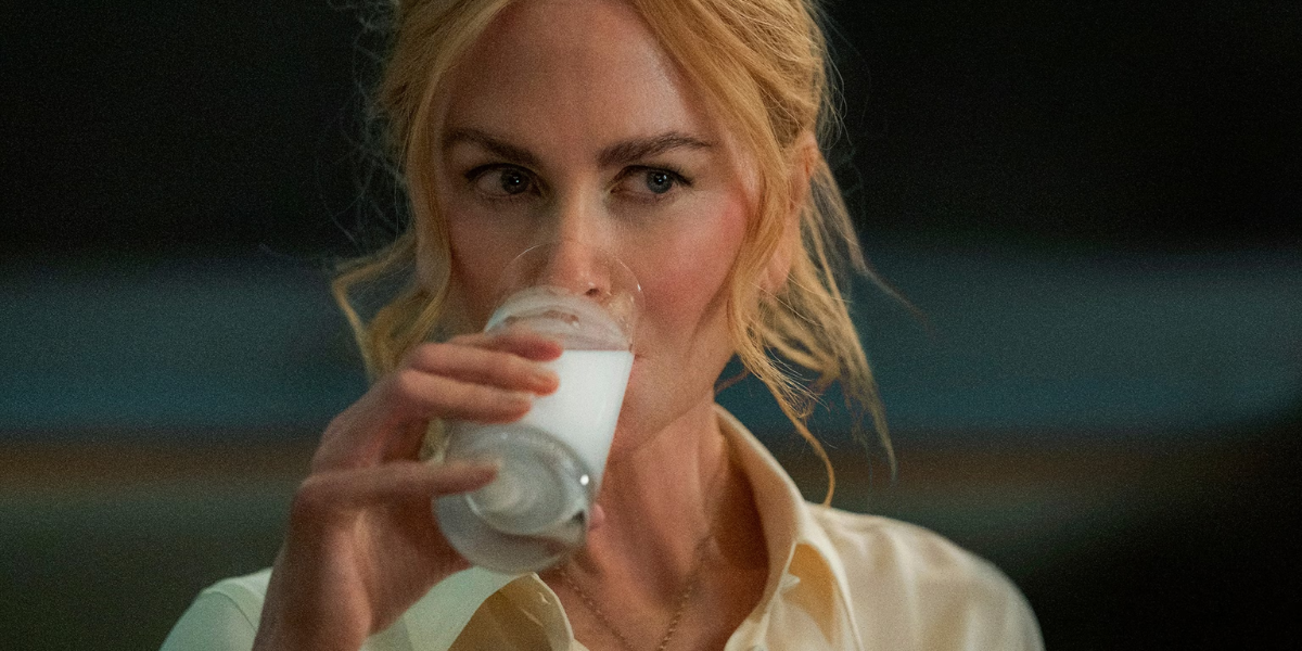 Nicole Kidman drinking milk in Babygirl