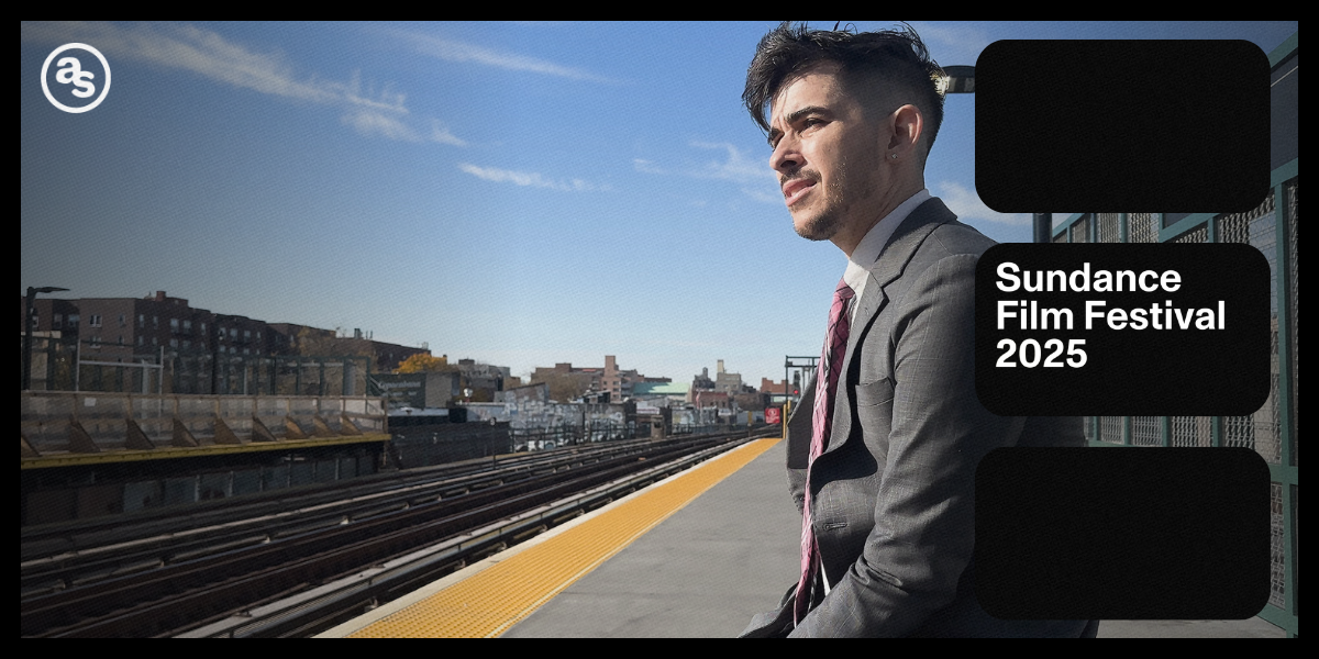 Chase Strangio waits at a subway stop in the documentary Heightened Scrutiny with Sundance Film Festival 2025 on the side.