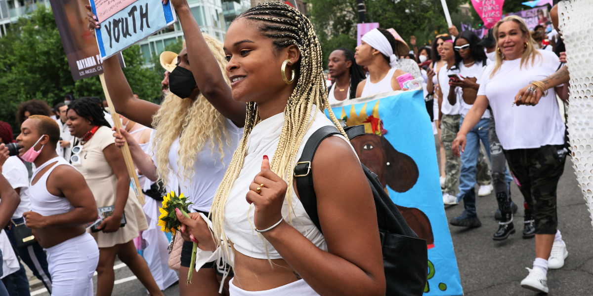 Raquel Willis marching for trans youth